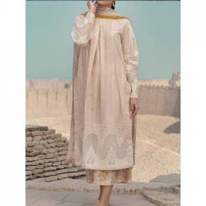 Mizaj Angora Embroidered Unstitched Lawn 3 Piece Suit (TD-001)