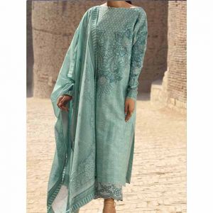 Mizaj Skylight Embroidered Unstitched Lawn 3 Piece Suit (TD-002)
