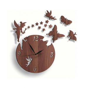 MN Fashion Fairy Wooden Wall Clock (12"x12")