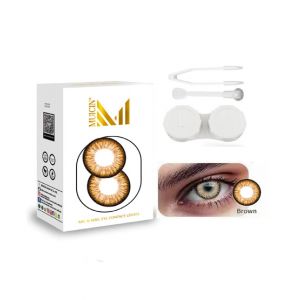 Muicin Mr &amp; Mrs Party Wear Colored Eye Contact Lenses-Brown