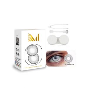 Muicin Mr &amp; Mrs Party Wear Colored Eye Contact Lenses-Platinum