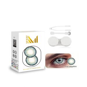 Muicin Mr &amp; Mrs Party Wear Colored Eye Contact Lenses-True sapphire