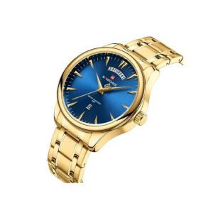 Naviforce Day And Date Edition Watch For Men Golden (NF-9213-1)