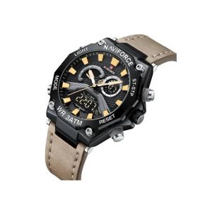 Naviforce Dual Time Edition Watch For Men Brown (NF-9220-1-5)
