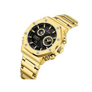 Naviforce Dual Time Edition Watch For Men Golden (NF-9216-3)