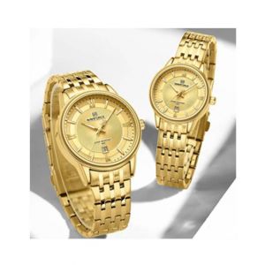 Naviforce Exlcusive Date Edition Watch For Couples Gold (Nf-8040c-5)