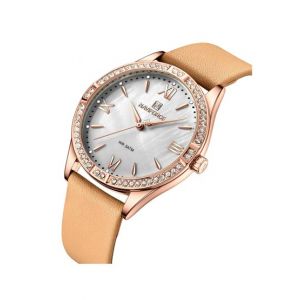 Naviforce Mother Of Dial Watch For Women Mustard (NF-5038-4)