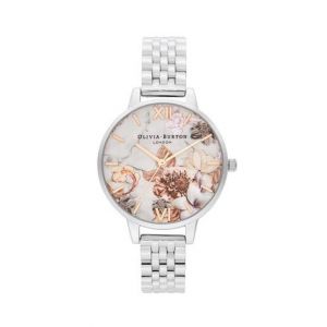 Olivia Burton Marble Floral Women's Watch Silver (OB16CS31)
