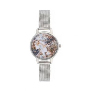 Olivia Burton Marble Florals Women's Watch Silver (OB16CS16)