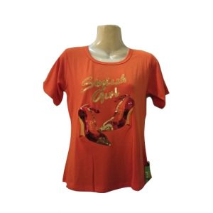 Aini Garments Blended T-Shirt For Girl Orange (0005)