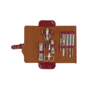 Histar Manicure & Pedicure Grooming Kit Pouch Red