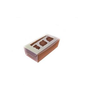 Packzypk Box For 3 Mini Cupcake 6.5x2.5x3
