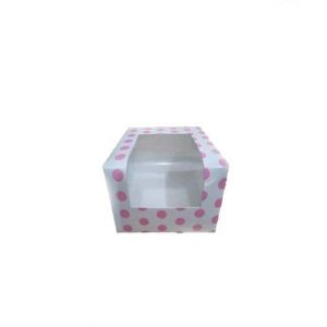 Packzypk Single Polka Dots Cupcake Box 3.5x3.5x2.5 