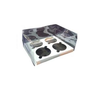Packzypk Transparent Box For 4 Cupcake 6x5x3 (Pack Of 20)