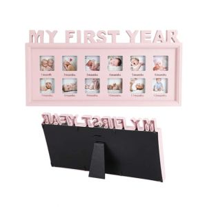 Planet X My First Year Baby Wooden Pictures Frame - Pink (PX-11960)