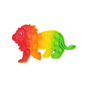Planet X Pop Bubble Fidget Rainbow Lion Silicone Toy (PX-11110)