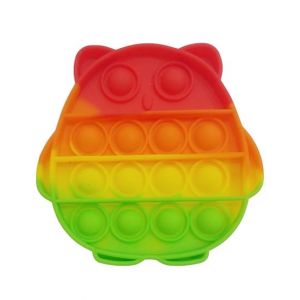 Planet X Pop Bubble Fidget Rainbow Owl Silicone Toy (PX-11111)