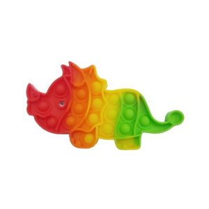 Planet X Pop Bubble Fidget Rainbow Rhinoceros Silicone Toy (PX-11121)