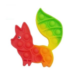 Planet X Pop Bubble Fidget Rainbow Squirrel Silicone Toy (PX-11119)