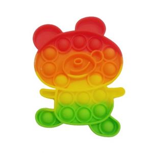 Planet X Pop Bubble Fidget Rainbow Teddy Bear 2 Silicone Toy (PX-11120)