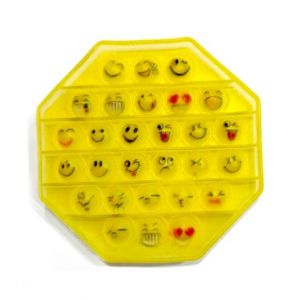 Planet X Pop Bubble Fidget Smiley Emoji Hexagon Silicone Toy (PX-11103)