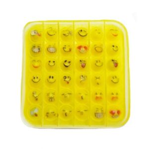 Planet X Pop Bubble Fidget Smiley Emoji Square Silicone Toy (PX-11102)