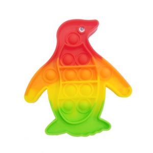 Planet X Pop Bubble Fidget Spinner Pop It Rainbow Penguin Silicone Toy (PX-11117)