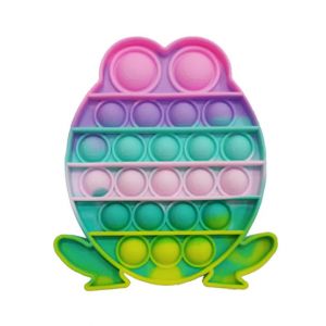 Planet X Silicone Push Pop Bubble Fidget Rainbow Frog - 6 inches (PX-11097)