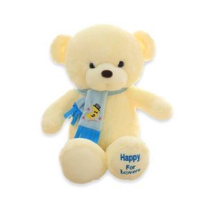 Planet X Stuffed & Fluffy White Plush Teddy Bear (PX-10511)
