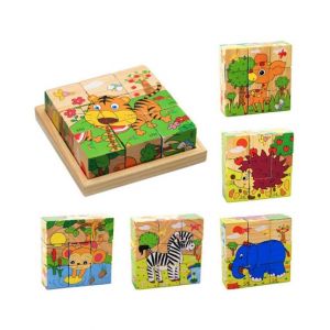 Planet X Cubical Wild Animals Wooden Puzzle (PX-9389)