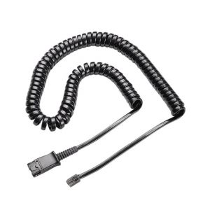 Plantronics U10P Coil Cord To QD Modular Plug Cable Black