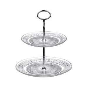 Premier Home Clear Glass 2 Tier Cake Stand (1402622)
