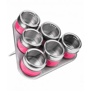 Premier Home Hot Pink Spice Jars Triangular Tray (509885)