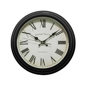 Premier Home Lined Rim Wall Clock Black (2200615)