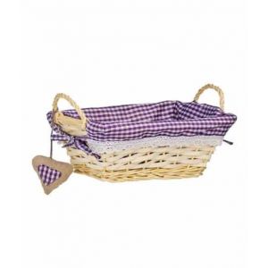 Premier Home Purple Gingham Lining Rectangle Willow Basket (1901049)