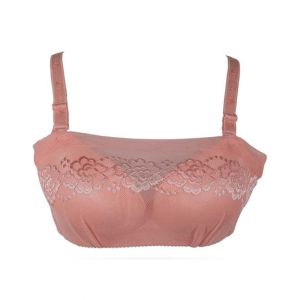 Purple Bag Fancy Lace Covered Padded Wireless Bra Pink (0011)