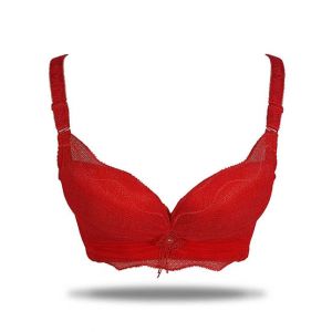 Purple Bag Fancy Soft Padded Wired less Bra For Women Red (OFW0033)