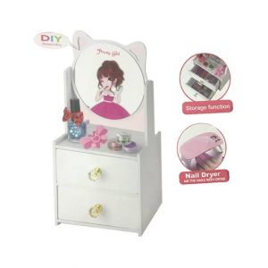 Planet X 21 Pieces DIY Wooden Dressing Table Set For Kid's (PX-11073)