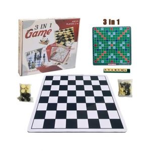 Planet X 3 in 1 Wooden Pieces Scrabble Game (PX-11964)