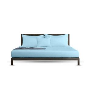 Rainbow Linen Bed Sheet Set Single Size Light Blue (Pack Of 3)