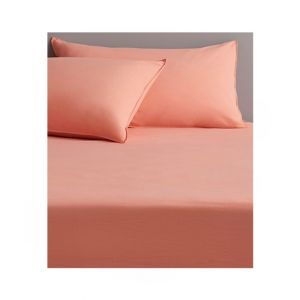 Rainbow Linen Jersey Fitted Bed Sheet King Size Coral (RHP228)