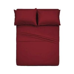 Rainbow Linen Jersey Fitted Bed Sheet Single Size Red (RHP109)