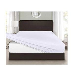 Rainbow Linen Jersey Fitted Bed Sheet Single Size White (RHP105)