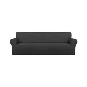 Rainbow Linen Jersey Sofa Cover 1 Seater Dark Gray