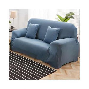 Rainbow Linen Jersey Sofa Cover 4 Seater Light Blue