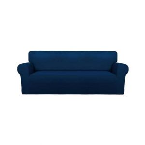 Rainbow Linen Jersey Sofa Cover 1 Seater Navy Blue