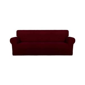 Rainbow Linen Jersey Sofa Cover 1 Seater Red
