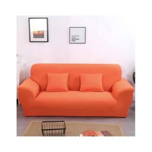 Rainbow Linen Jersey Sofa Cover 2 Seater Coral