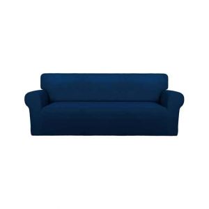 Rainbow Linen Jersey Sofa Cover 3 Seater Navy Blue