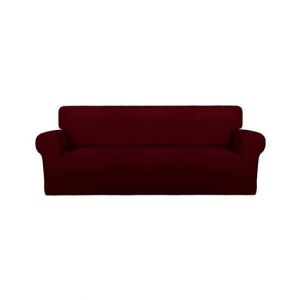 Rainbow Linen Jersey Sofa Cover 3 Seater Red